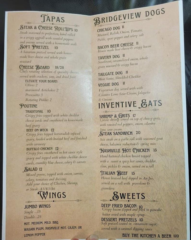 Bridgeview Tavern Menu image 3